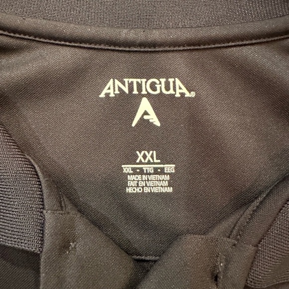 Men’s Antigua Black Polo Small Logo Left Chest Size 2XL - Picture 7 of 8